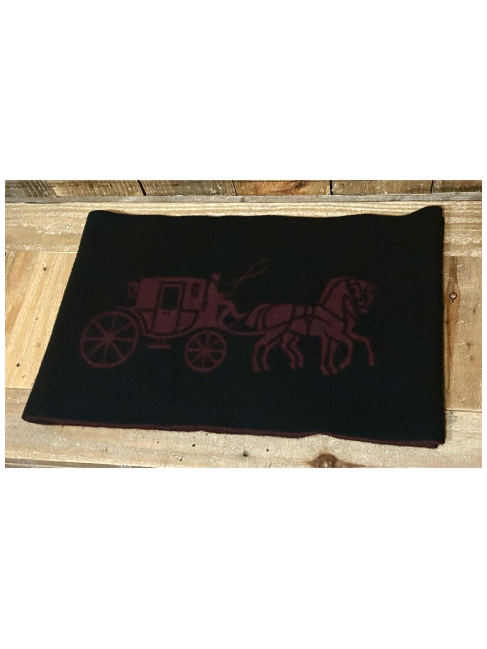 COACH Double Faced Cashmere Muffler Scarf (CB694). - Picture 6 of 12